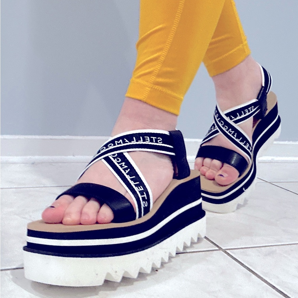 Stella McCartney Sneak-Elyse Platform Wedge Sandals